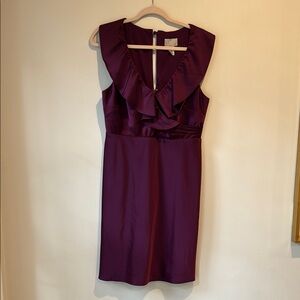 J Crew Evening Elegant Purple Ruffle Cocktail Dress